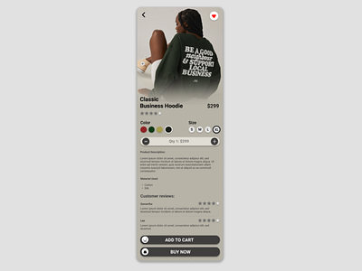 E-commerce shop single item: UI Design