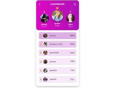 Leaderboard: UI Design 3d animation app art branding clean dailyui design flat graphic design icon illustration illustrator jitter logo motion graphics typography ui ux vector