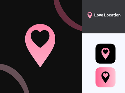 Love location logo brand mark branding design graphic design icon location location icon logo love love icon vector