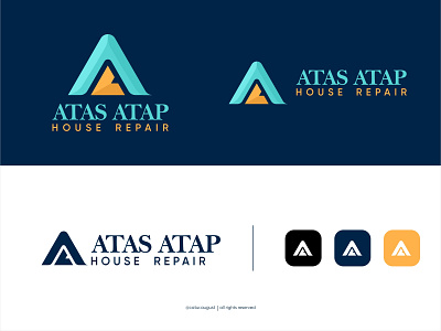 Atas Atap Logo Concept brand logo brand name branding building logo business logo company logo design graphic design home repair house logo house repair logo logo product name service logo vector