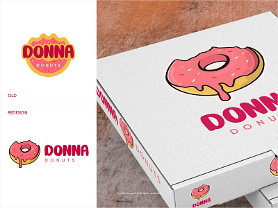 Donna Donuts Logo Redesign brand logo brand name branding company logo design food and beverages logo food logo graphic design illustration logo product logo vector