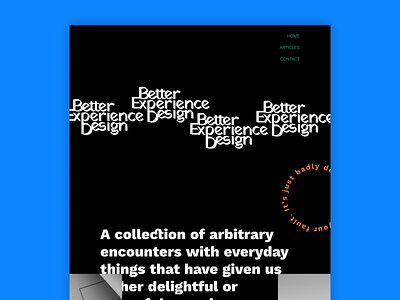 Better Exprience Design Homepage branding dark design landing page logo minimal minimalism typography ui website website concept white space whitespace