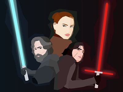 The Last Jedi illustration jedi kylo ren lightsaber luke movie poster rey sketch skywalker star wars