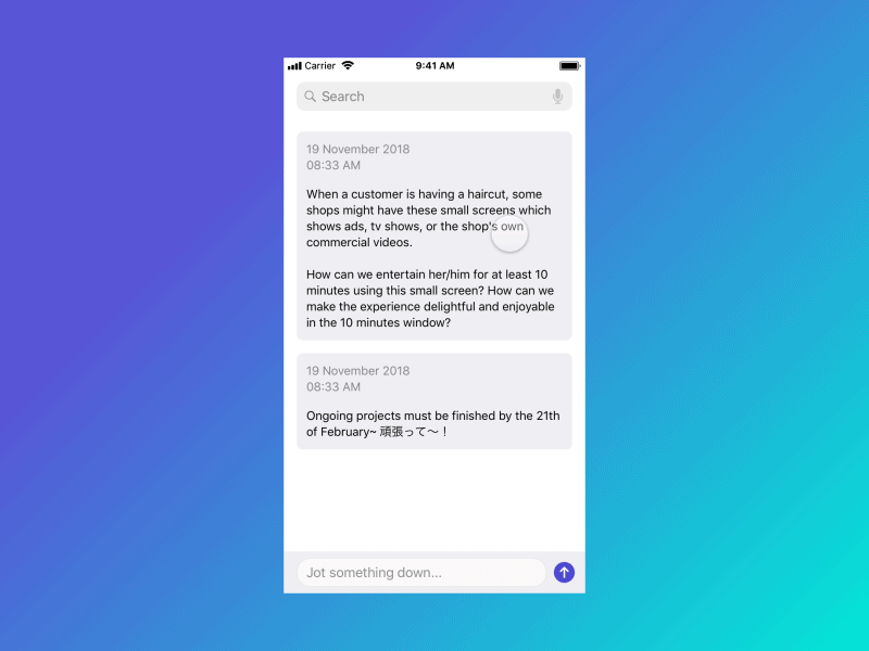 Copy Note - Interaction Exploration motion prototype protopie interaction ux