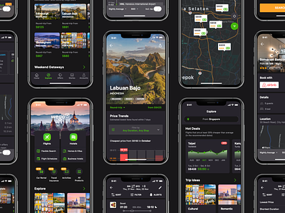 Introducing Dark Mode in Wego iOS app 🌌🌒 android apple dark dark mode design flight app flight booking homepage interaction ios iphone mobile apps mobile apps design prototype sketch travel travel app traveling ui ux