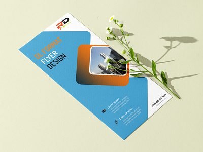 DL flyer Design with Flower design graphic design illustration