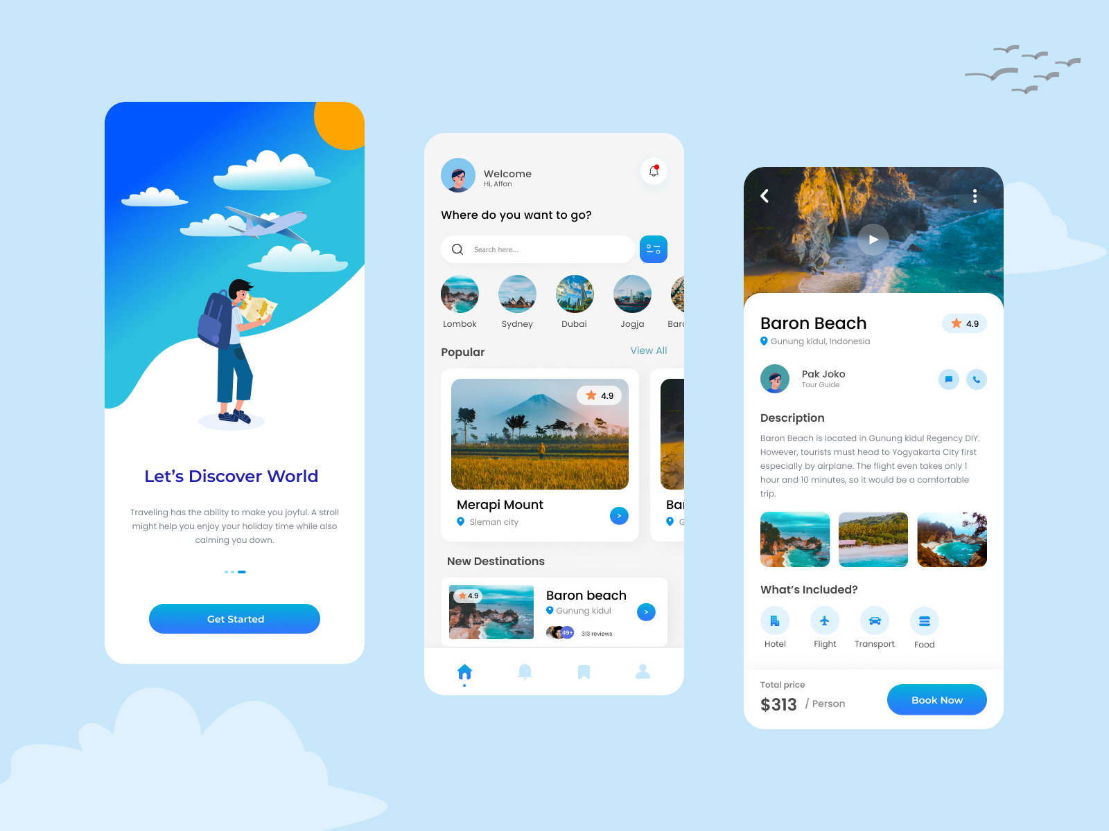 Travel App by creativfan for Agensip UI UX Agency on Dribbble