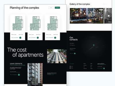 Residential complex Landing page design desktop graphic design green langing page light theme logo residantial complex ui ux web design