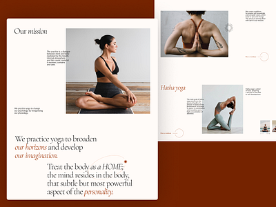 Yoga studio landing page aesthetic design desktop graphic design langing page light theme minimalist ui ux uxui uxui design web design yoga yoga studio design