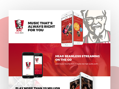 KFC Music store - Product Concept concept design ios kfc music app music player product design red redesign concept ui user experience ux