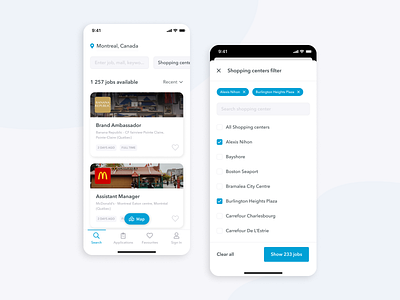 JobHapp search design filter hiring job jobs mobile mobile app mobile ui search ui ux