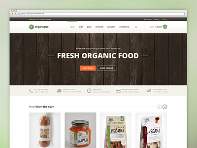 Organique Wordpress Theme For Healthy Food Shop bio clean shop eco ecommerce farming food green market natural online store organic shopping