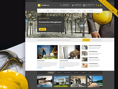 BuildPress - WordPress Theme For Construction Businesses business construcion constructor contractor corporate engineer painter plumber remodeling renovation theme wordpress