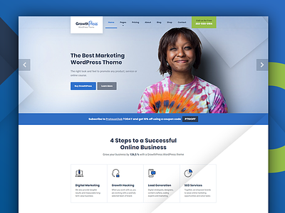 GrowthPress - The all-around marketing WP theme agency corporate digital marketing icons inboud landing lead generation marketing online sales page seo