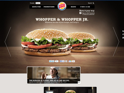 Burger King . Concorrência burger king latam sandwich website
