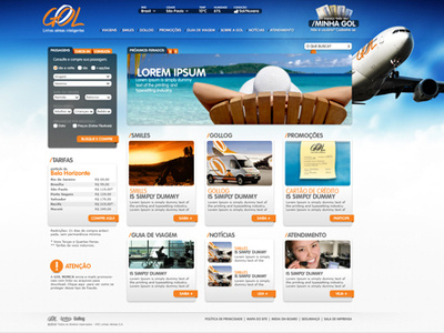 GOL . Proposta site 2010 airplane ecommerce gol trip website