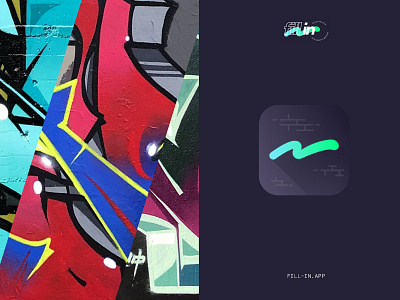 Fill-in App icon app application branding colors fill fillin graffiti graphic design icon logo palette spray ui