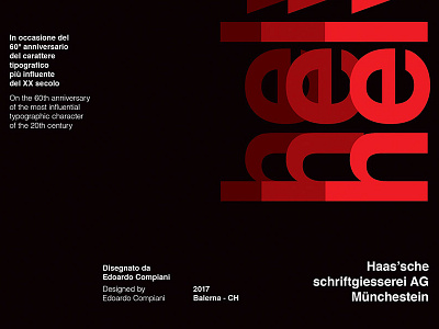 60th anniversary Helvetica Poster 60th anniversary compiani design edoardo graphic haas helvetica neue poster switzerland typeface typography