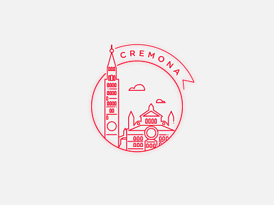 Cremona - Italy badge city clouds cremona design hometown italy line logo monument town