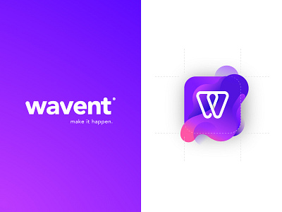 Wavent App | Make it happen app design event logo purple w wave wavent waventapp