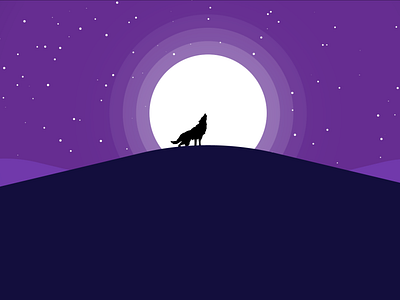 Moon Wolf Illustration