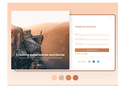 Sign up webPage createaccount dailyui signuppage travelsite ui uichallenge uxdesign