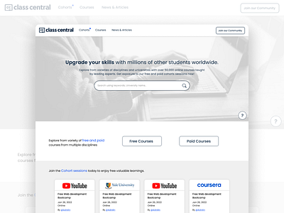 Website redesign for Classcentral