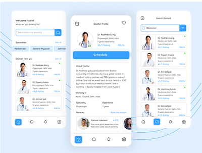 Online Doctors Consultation appdesign dailyui design doctor doctorsprofile onlineconsultation ui uiux ux uxdesign