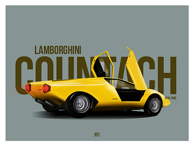 Countach design illustration ipad pro procreate typography vector