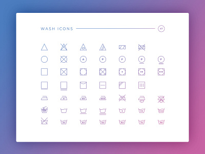 Wash icons set icons icons set wash washing