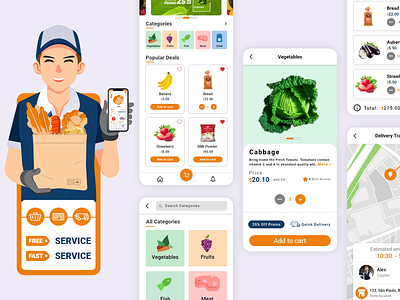 Grocery Delivery App app app design design grocery app mobile app ui ux