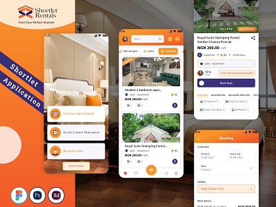 Shortlet Rental - Airbnb Similar Platform app development g graphic design mobile app motion graphics