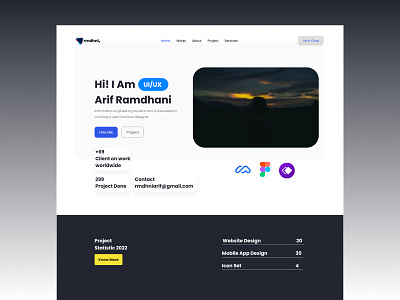 Rmdhni | Freelancer Portfolio app branding design figma freelancer graphic design portofolio ui ux web