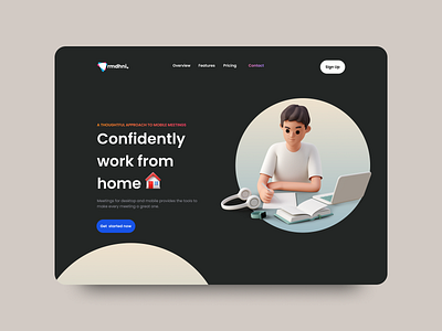 Work. - Clean hero header concept app branding clean design figma graphic design header hero illustration landing page ui ux web webdesign work