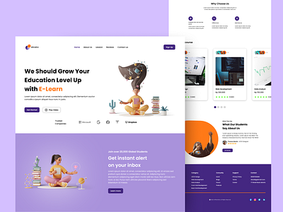 ARmdhni - Online Course Landing Page app clean design figma hero illustration landing page online course ui ux web design