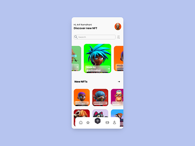 NFT Mobile App app design figma home homepage mobile nft ui uiux ux