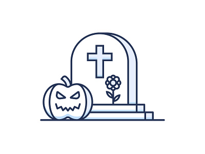 Halloween cemetery flower grave gravestone halloween horror icon pumpkin rip scary spooky