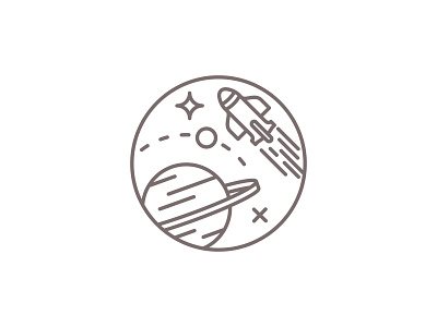 space icon logo meteor moon planet rocket space