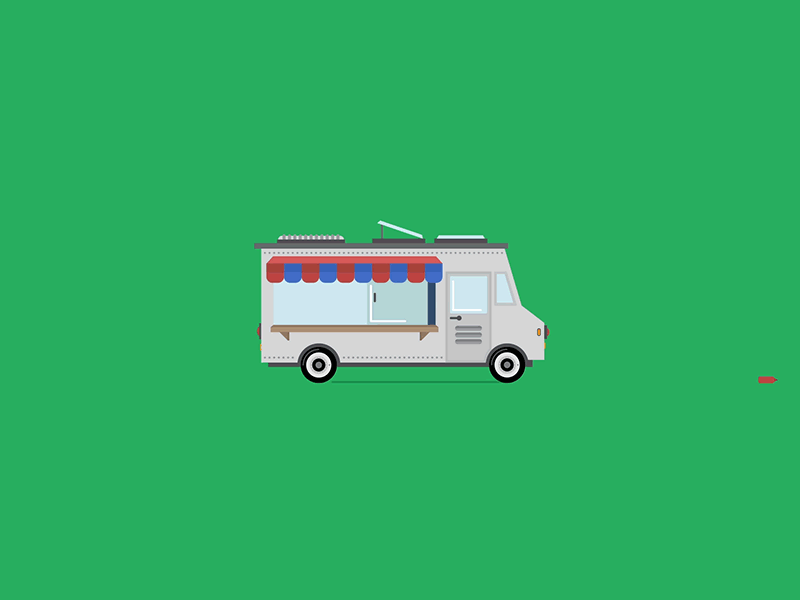 Foodtruck - (see @2x) after effects animation car flat foodtruck gif ketchup motion truck
