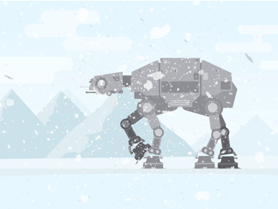 AT-AT after effects animation at at atat flat gif jedi motion snow star wars starwars winter