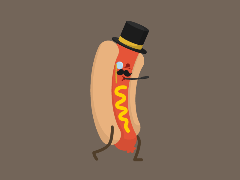 sir hotdog 9gag after effects animation food funny gentleman gif hotdog ketchup sausage sir walking