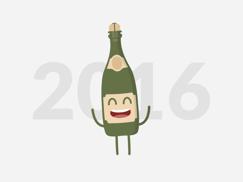 Happy New Year! 2016 bottle champagne dance drinks funny happy new year party whiskey wine