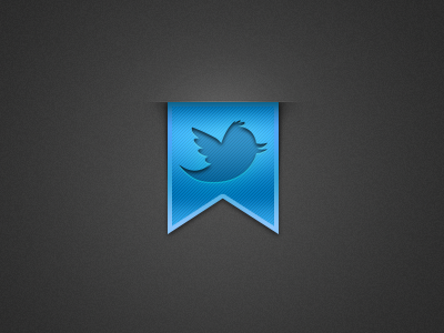 Twitter Icon Ribbon badge blue button design element icon label logo pattern portfolio ribbon social social network texture tweet twitter ui web element