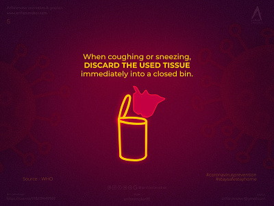 Coronavirus prevention- poster #5 discard_tissues clean coronavirus coronavirus pandemic coronavirus prevention cover artwork covid-19 initiative lineart poster design social distancing stayhome staysafe