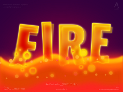 Lava melting fire text