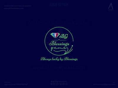 Logo Design - Blessings Gems blessings creative logo design custom logo design gemstone gemstone logo gemstones logo design newlogodesign