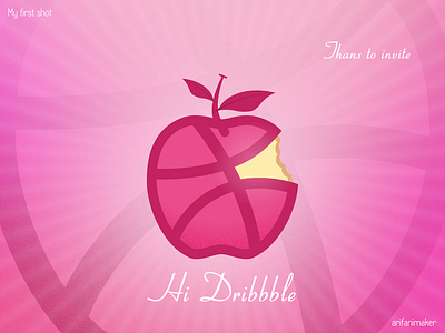 Dribbble in Apple - Apple in dribbble affinitydesigner app apple arifanimaker bite colors design dribbble invite dribbble logo eat firstshot food hi dribbble icon illustration invite design logo minimal ui vector