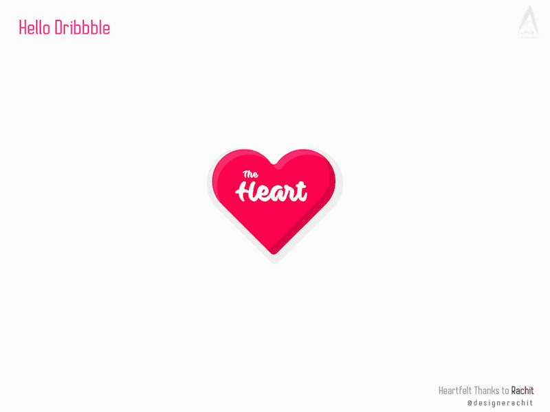 Hello Dribbble! 2d animation animation arifanimaker community debut debutshot designer designers designers community dribbble dribbble invite heart heart beating hello dribbble hi dribbble illustration design invite logo animation paint bucket shot