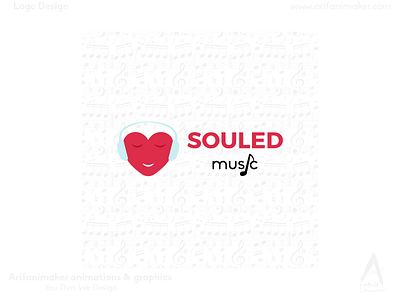 Souled Music - Logo Design app logo creative logo creative logo design earphone logo heart heart logo heart logo design logo logo design logo designs music heart logo music logo professional logo souled music