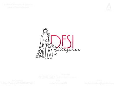 Desi elegance logo design affinity designer beautiful girl beauty logo clothing logo desielegance design elegance emblem logo ethnic wear logo fashion logo girl mascot illustration line art logo logo design logo design branding logo designs logoconcept mascot logo mascot logo design model in ethnic wear